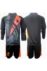 Fotbalové Dres Belgie Brankářské Dětské Domácí Oblečení ME 2024 Dlouhý Rukáv (+ trenýrky)